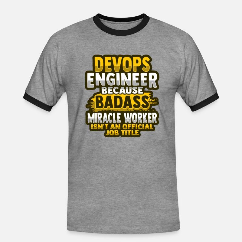 Devops Sys-Admin Developer - Men's Ringer Shirt - heather grey/black