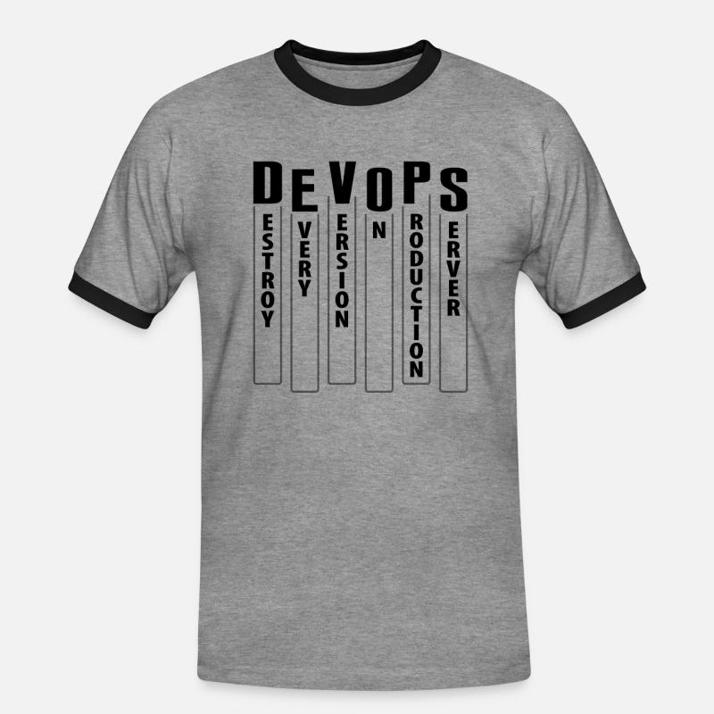 Devops Sys-Admin Developer - Men's Ringer Shirt - heather grey/black