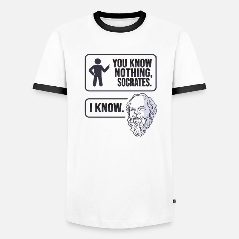 Socrates Philosophy Design for a philosopher Men's Ringer Shirt