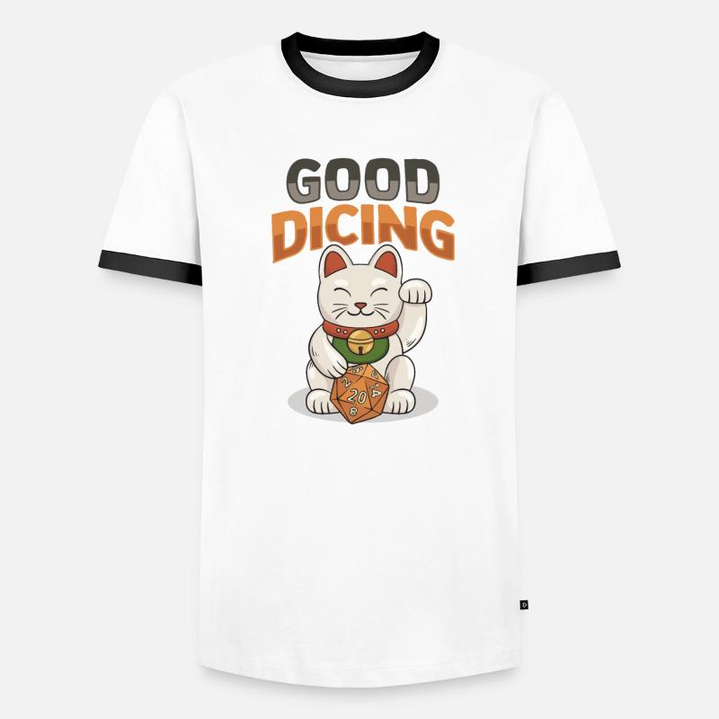 Conception d’agitation de chat chinois pour un T-shirt contrasté Homme