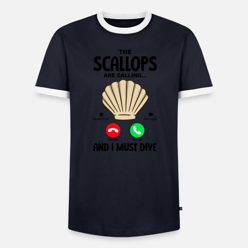 Seashell Shell Collector Scallop Men's Ringer Shirt