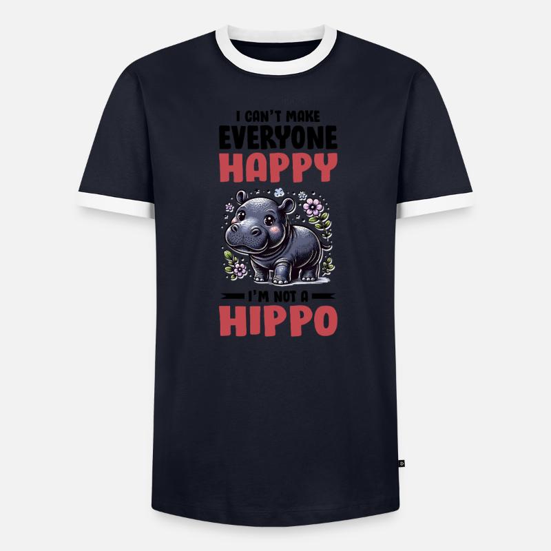 Nilpferd Männer Kontrast-T-Shirt