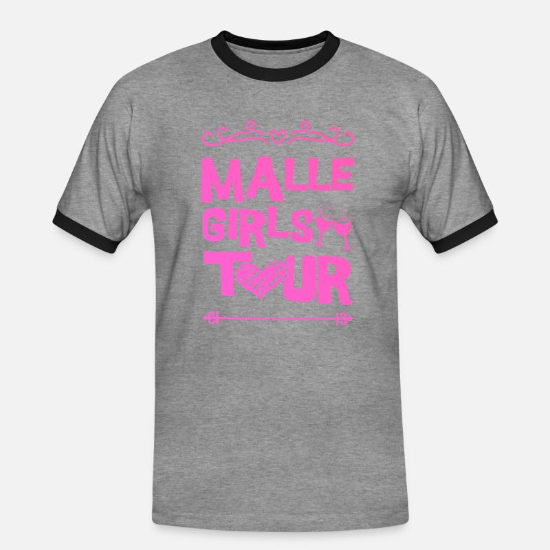 Malle Party Team - Men's Ringer Shirt - heather grey/black