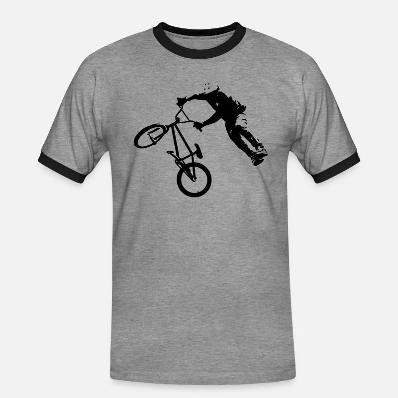 Dirtjump - Männer Kontrast-T-Shirt - Grau meliert/Schwarz