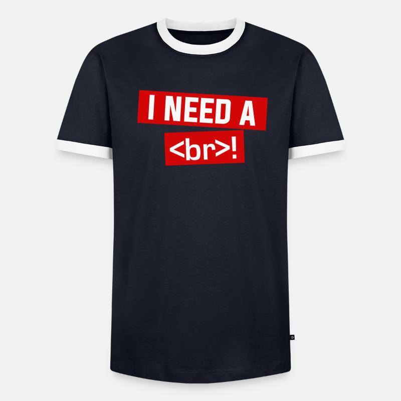 i need a beer alias an html br T-shirt contrasté Homme