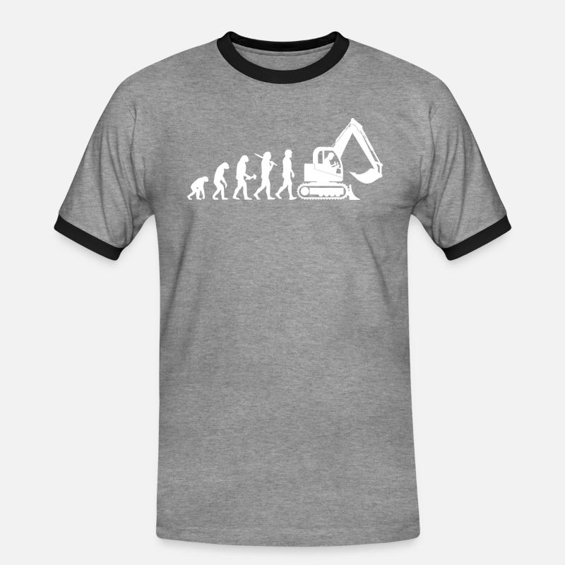Baggerfahrer Baggerführer Evolution Cadeau - T-shirt contrasté Homme - gris chiné/noir