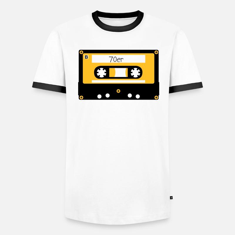 Kassette 70er Männer Kontrast-T-Shirt