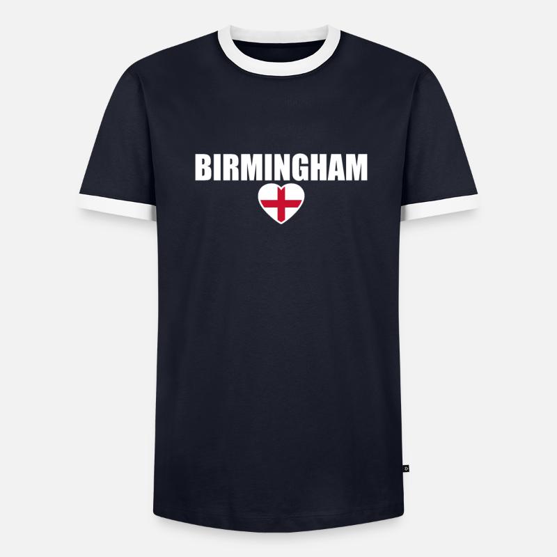 Birmingham Angleterre Drapeau anglais Anglais T-shirt contrasté Homme