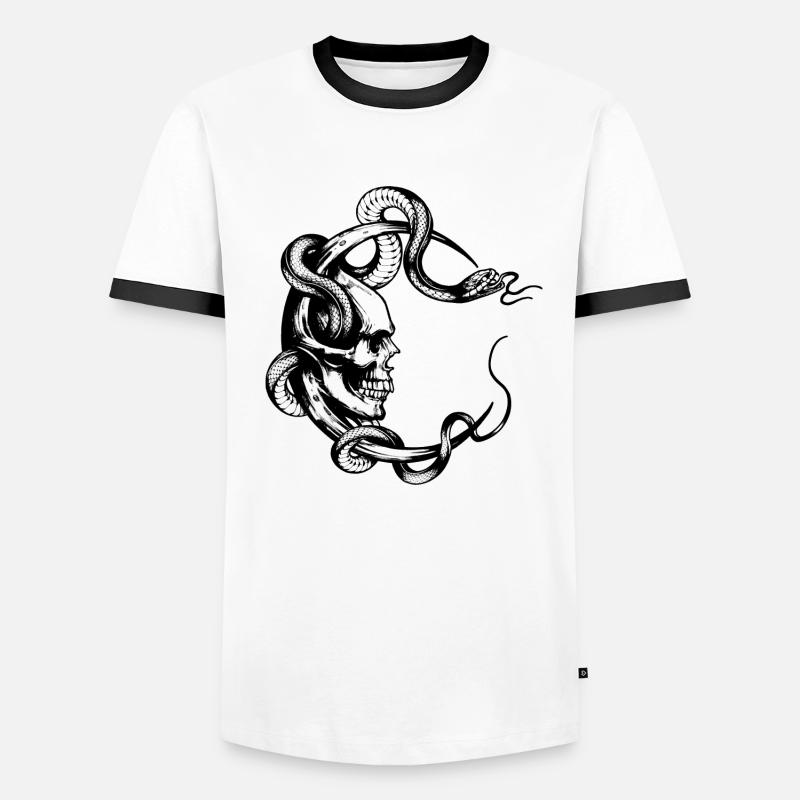SCHÄDEL Männer Kontrast-T-Shirt