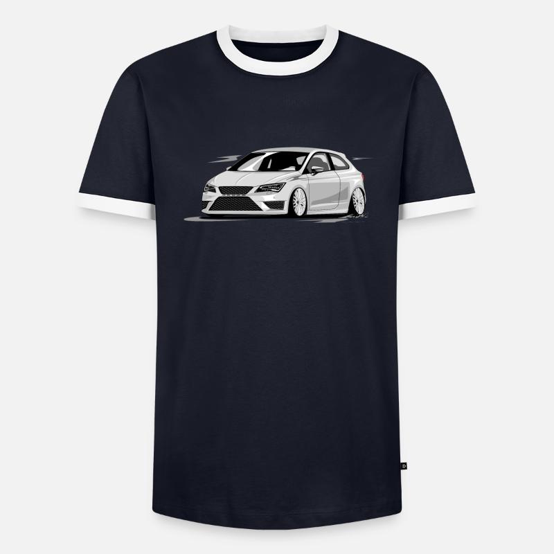 Leon 5f fr, Low, Deep, Stanced, Cupra Männer Kontrast-T-Shirt