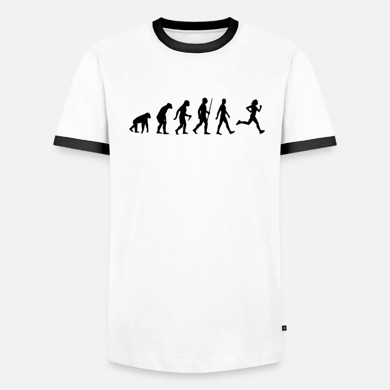 Evolution Human Monkey Jogging Jogger Running Sport T-shirt contrasté Homme