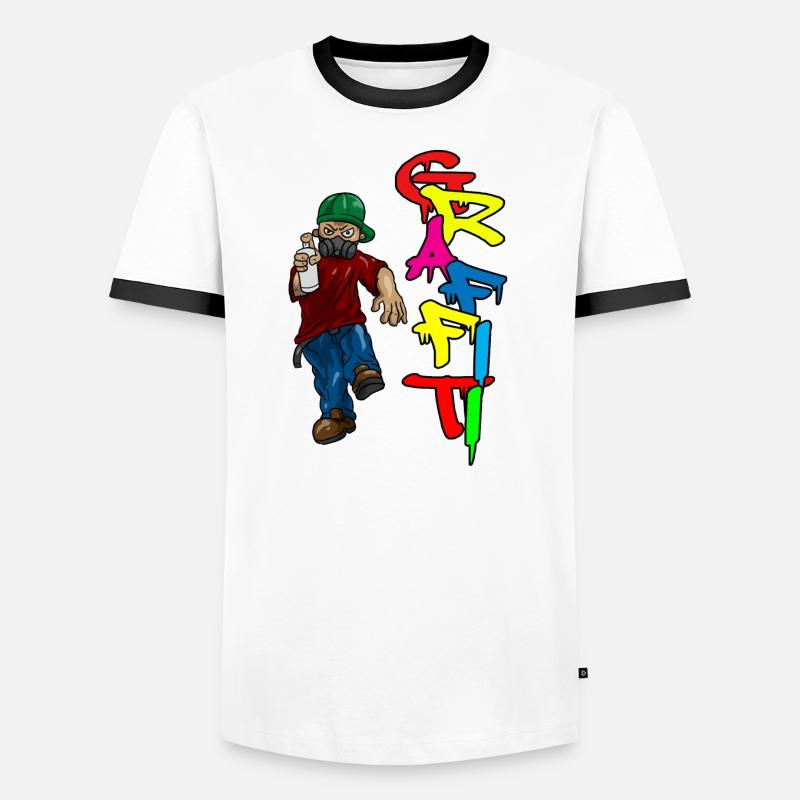 Graffiti Spray Doodle Draw Write Wall Surface Gift Men's Ringer Shirt