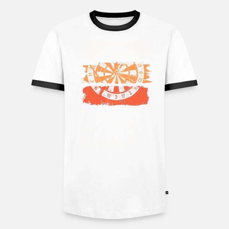 Fléchettes, jeu de fléchettes, jeu de fléchettes, fléchettes, joueurs de fléchettes T-shirt contrasté Homme