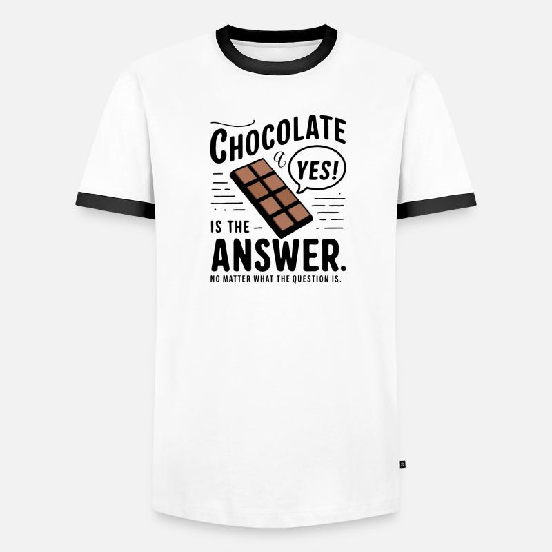 Le chocolat est la réponse. Peu importe la question T-shirt contrasté Homme