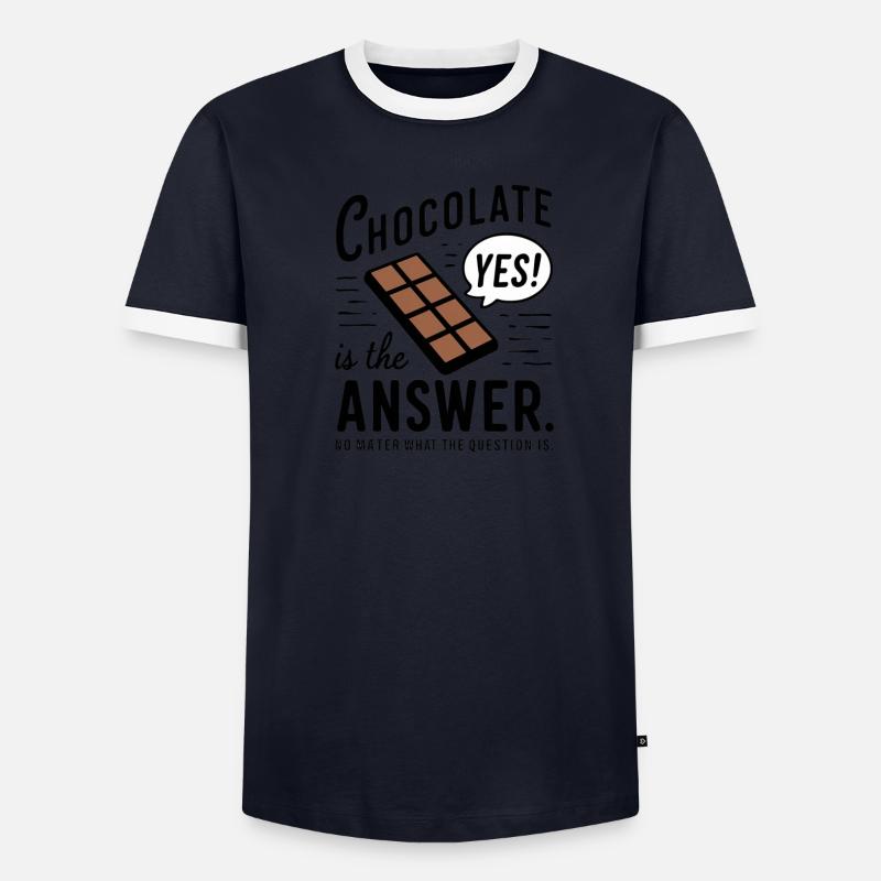 Le chocolat est la réponse. Peu importe la question T-shirt contrasté Homme