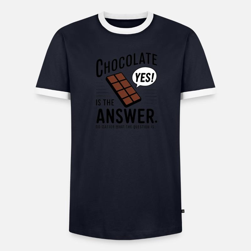 Le chocolat est la réponse. Peu importe la question T-shirt contrasté Homme