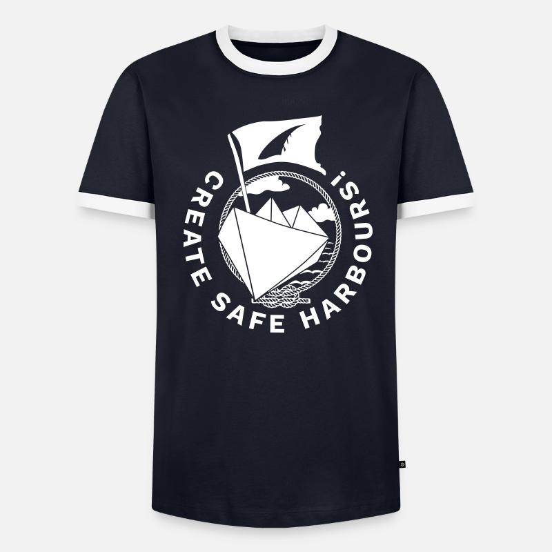 Seebruecke - Create Save Harbours Männer Kontrast-T-Shirt