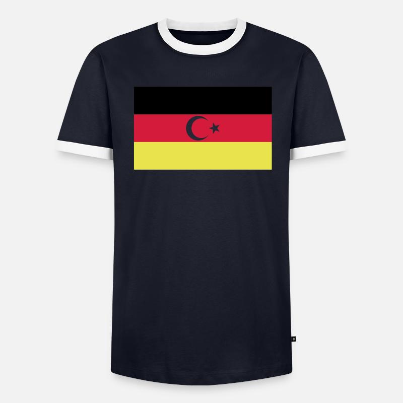 drapeau turc allemand T-shirt contrasté Homme