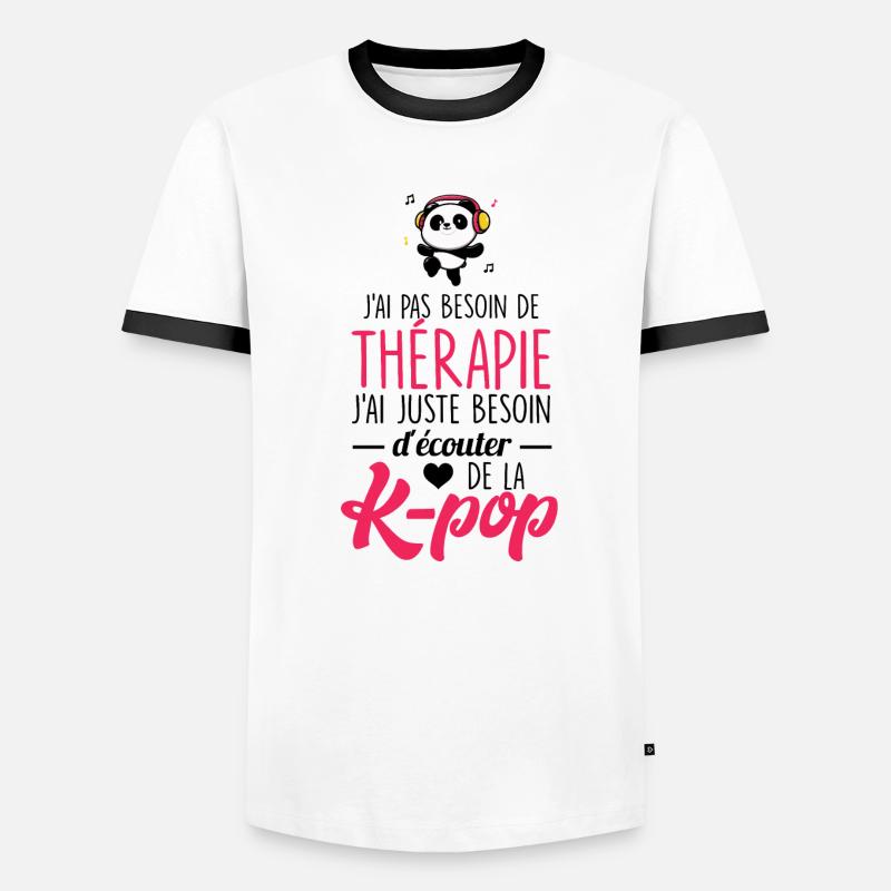 Je suis timide à la base quand on parle de k-pop T-shirt contrasté Homme