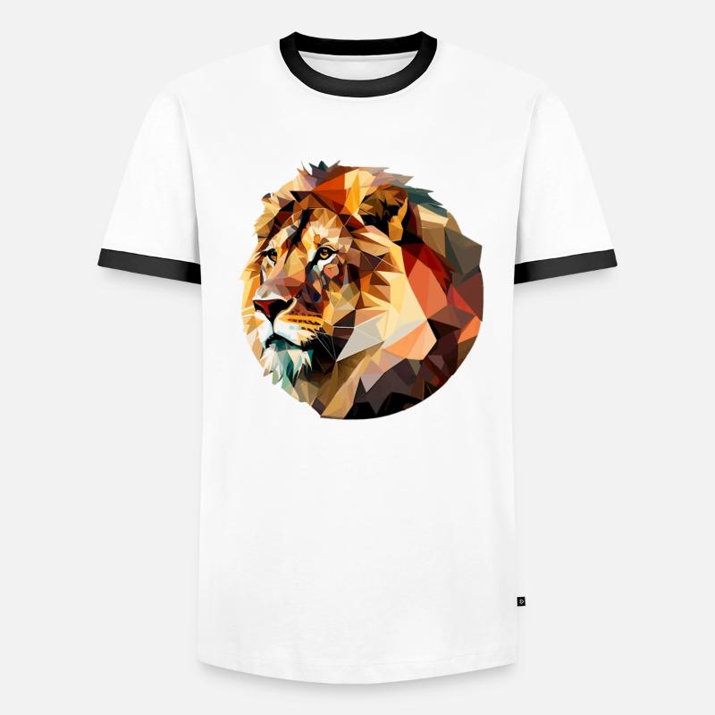 Vector Lion's Head Profile Gift Men's Ringer Shirt
