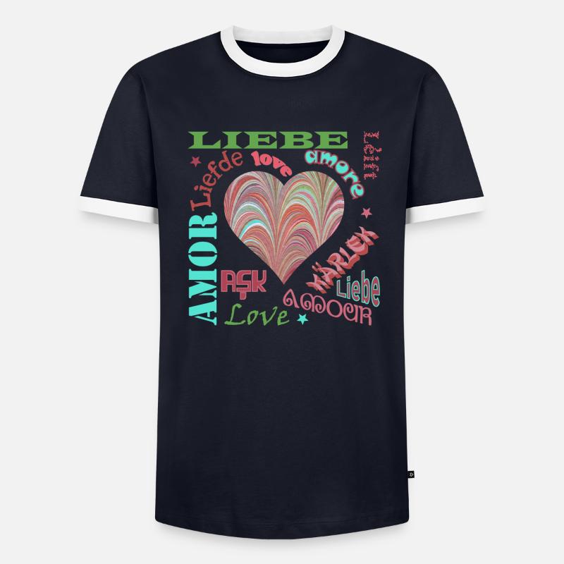 Amour Multilingue E 106 T-shirt contrasté Homme
