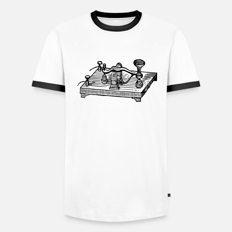 Vintage Morse Code Device, Retro Communication Men's Ringer Shirt