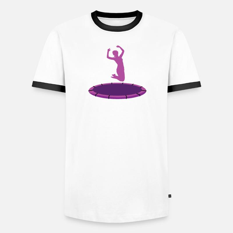 Ein Mädchen das Trampolin springen liebt Männer Kontrast-T-Shirt