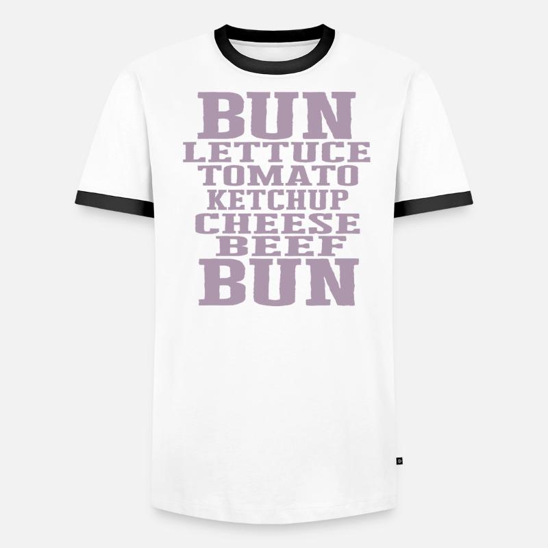 Burger Ingredients Typography Cheeseburger Construction Men's Ringer Shirt