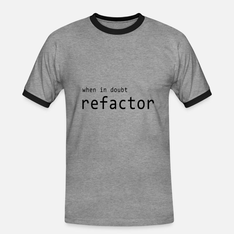 Programmer - refactor code - Men's Ringer Shirt - heather grey/black