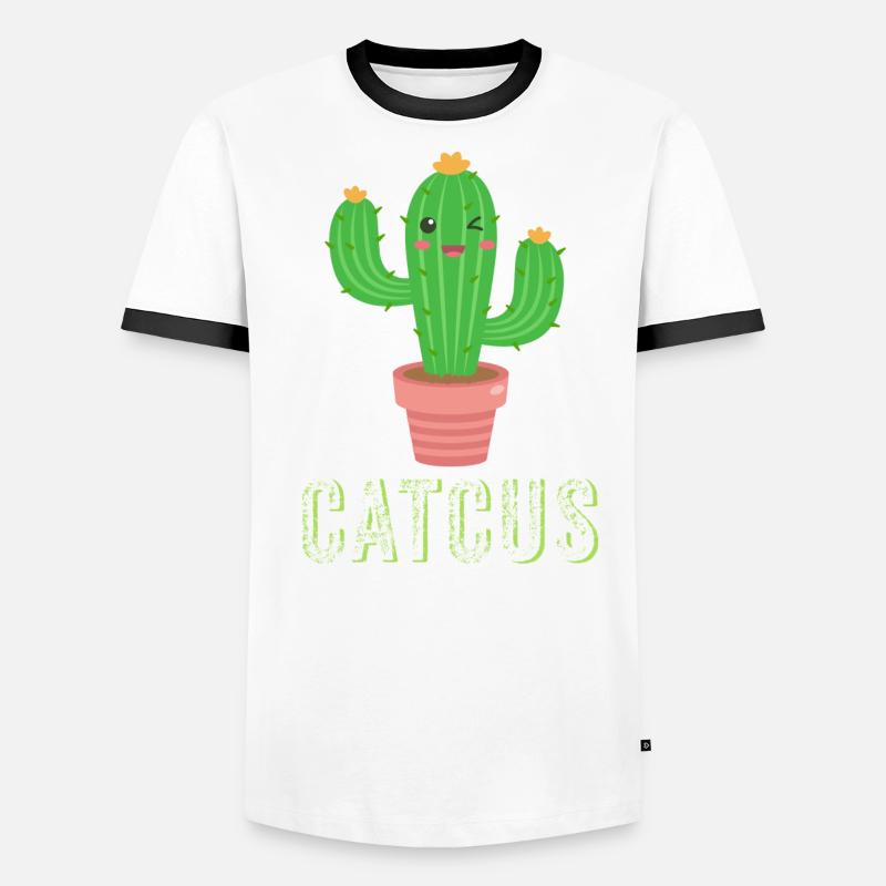 Catcus - Cactus drôle, Cactus mignon, Cactus chat T-shirt contrasté Homme