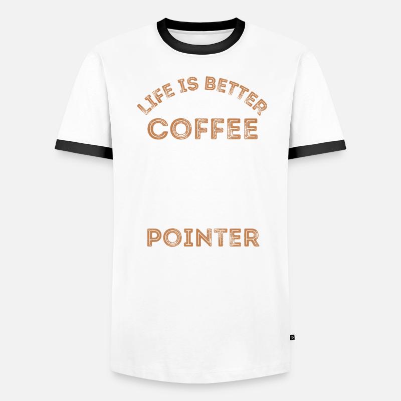 Deutsch Pointer Café Chien Café T-shirt contrasté Homme