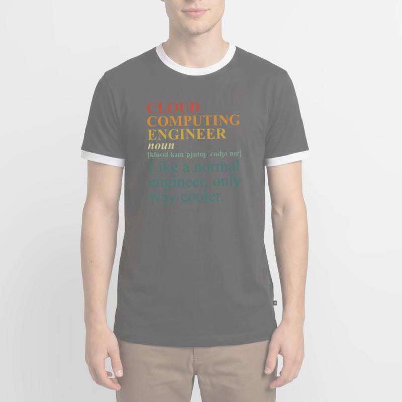 Cloud Computing Engineer Definition Retro Computer Männer Kontrast-T-Shirt