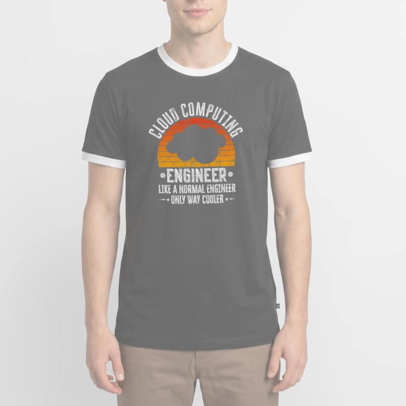 Cloud Computing Engineer Definition Retro Computer Männer Kontrast-T-Shirt
