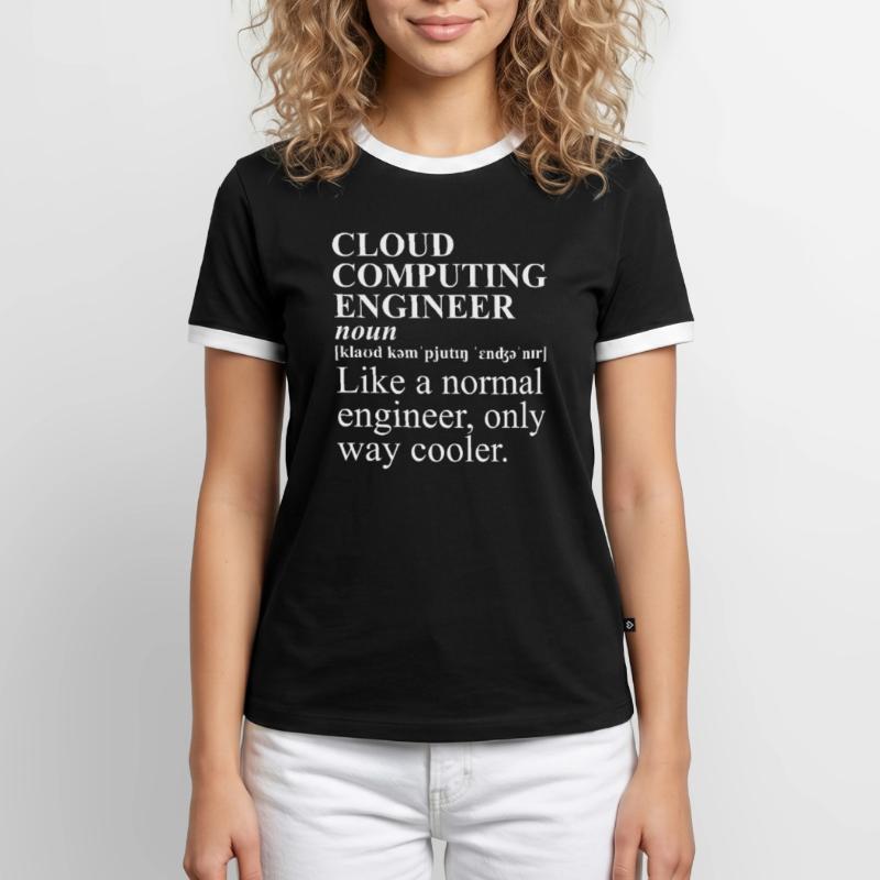 Cloud Computing Engineer Definition Retro Computer Männer Kontrast-T-Shirt