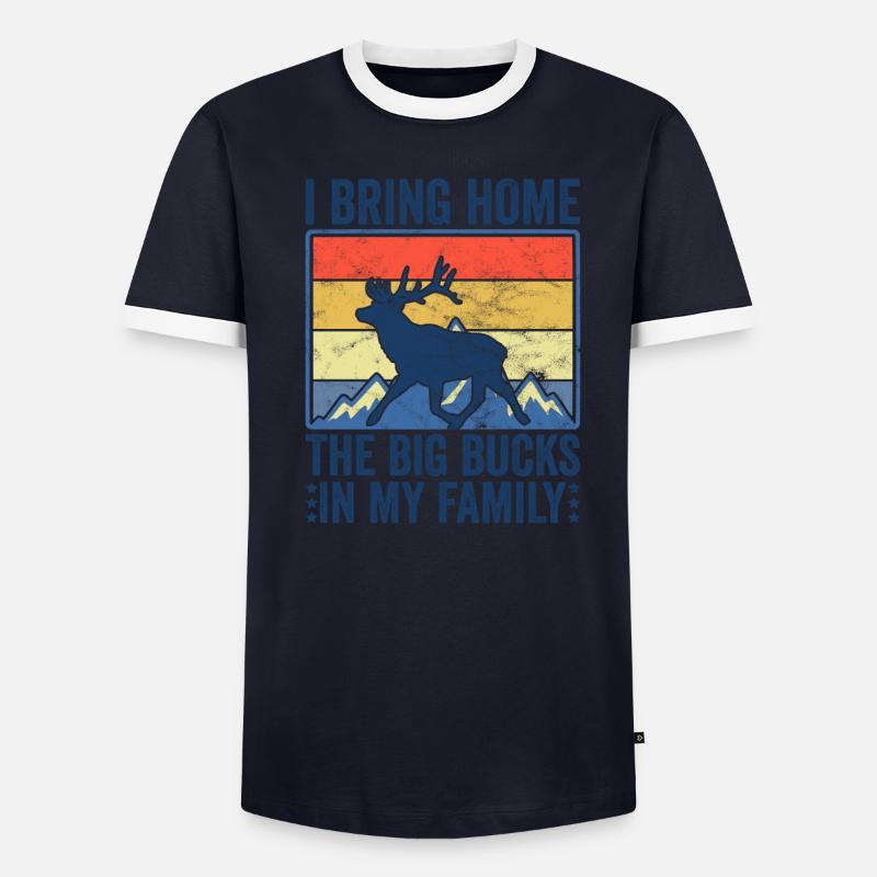 HIrschgeweih Hirschjagd Jagd Jagdsaison Männer Kontrast-T-Shirt