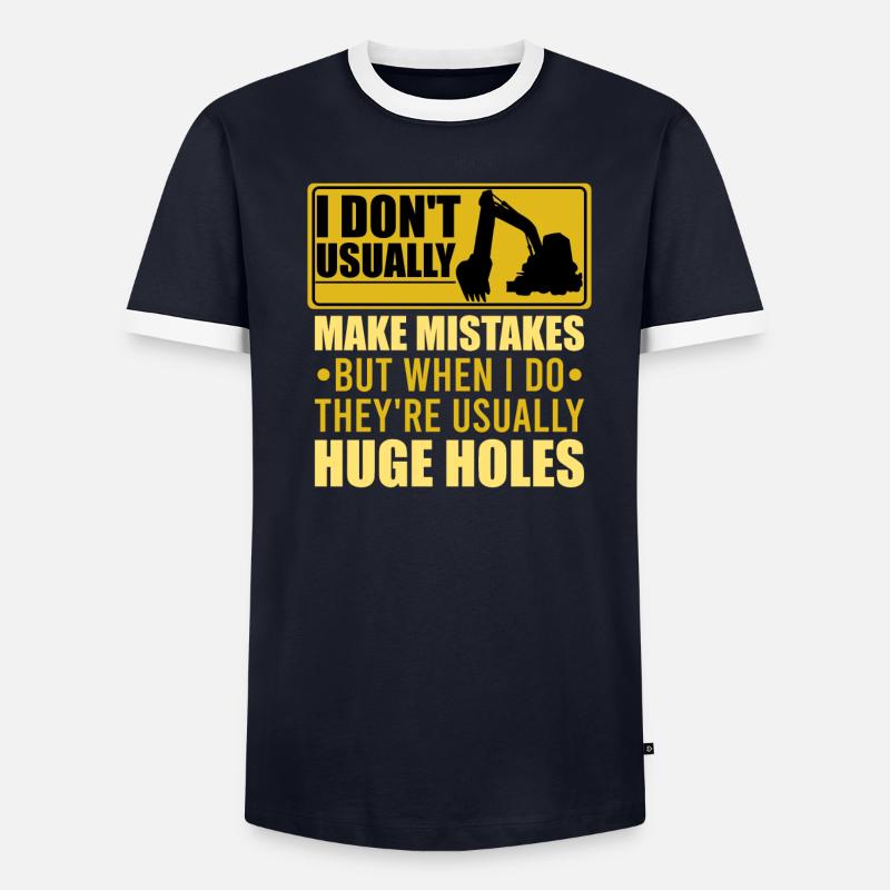 Retro Bagger Spruch Baggerfahrer Baustelle - Männer Kontrast-T-Shirt - undefined