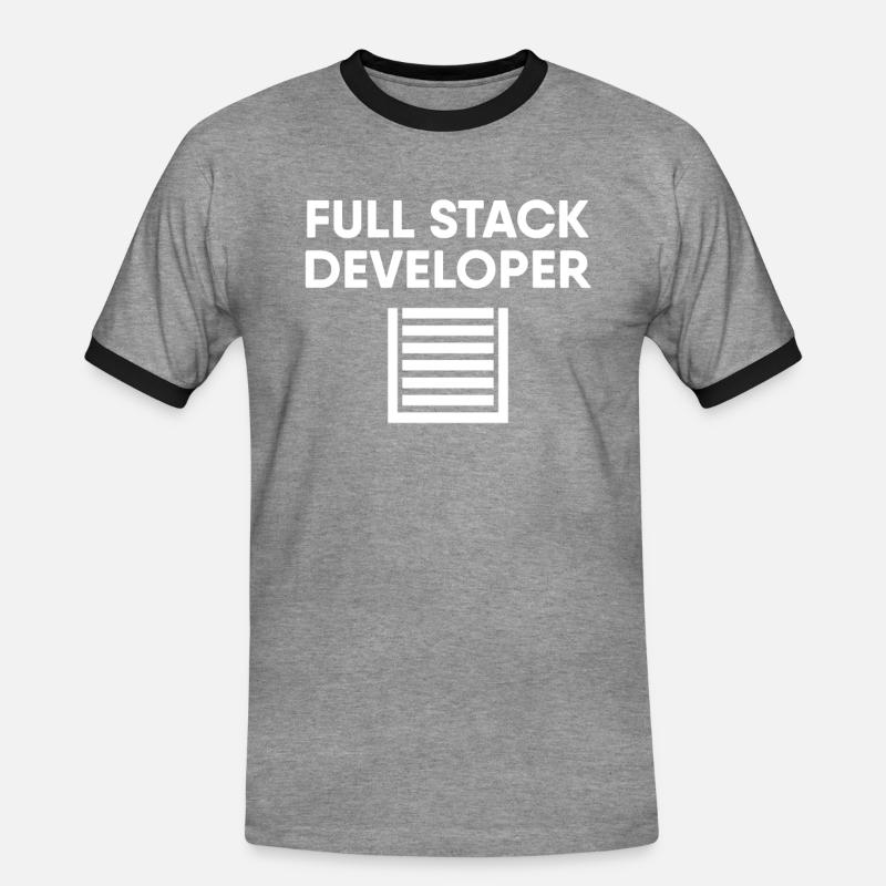 Full Stack Developer - Männer Kontrast-T-Shirt - Grau meliert/Schwarz