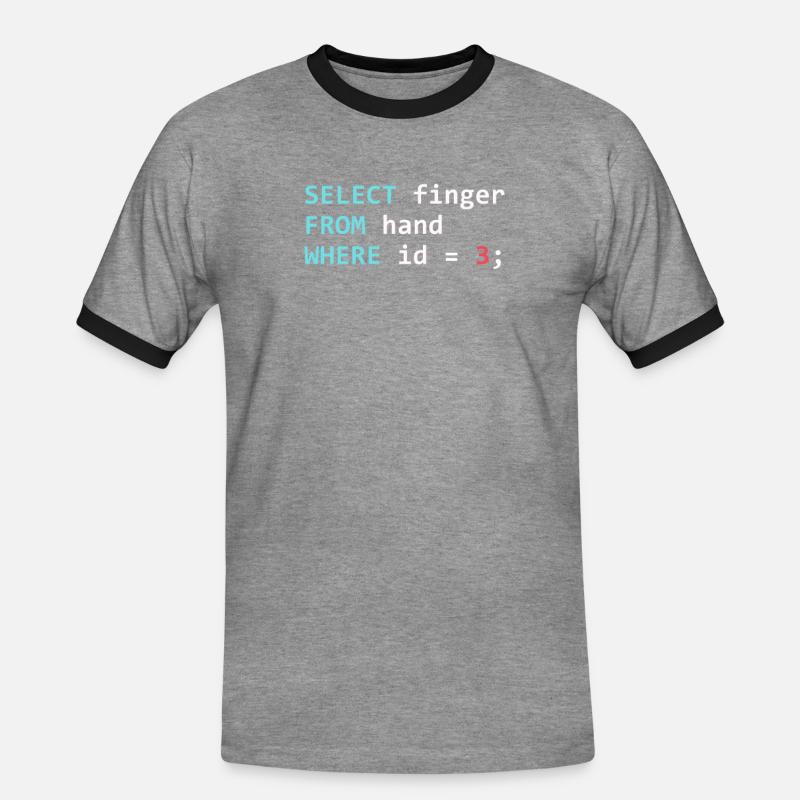 SQL Query - Männer Kontrast-T-Shirt - Grau meliert/Schwarz
