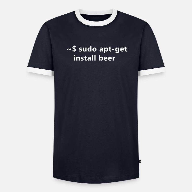 Linux Sudo Apt-Get Install Bier - Männer Kontrast-T-Shirt - undefined