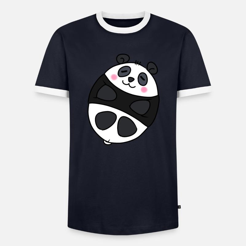 Süßer Panda Männer Kontrast-T-Shirt