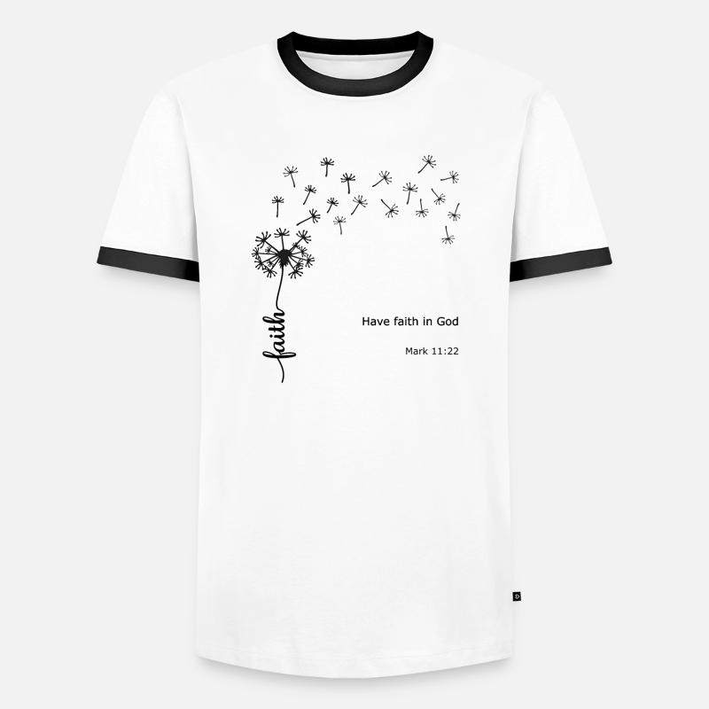 Foi Pissenlit Conception chrétienne Marc 11:22 T-shirt contrasté Homme
