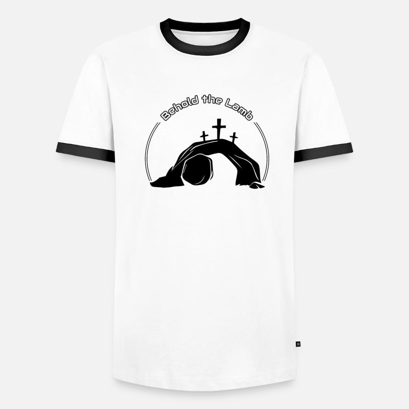 Seht das Lamm Männer Kontrast-T-Shirt