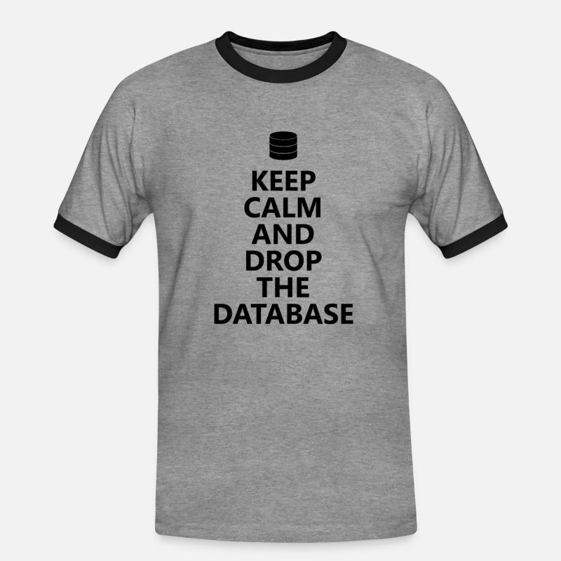 Database admin - keep calm - Men's Ringer Shirt - heather grey/black