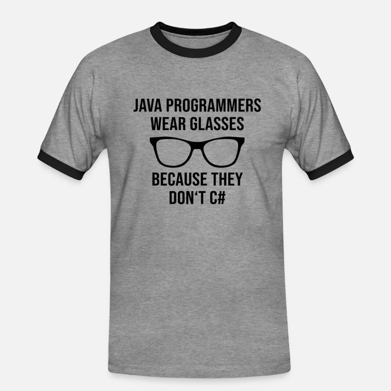 Programmer Java Entwickler Brille - Männer Kontrast-T-Shirt - Grau meliert/Schwarz