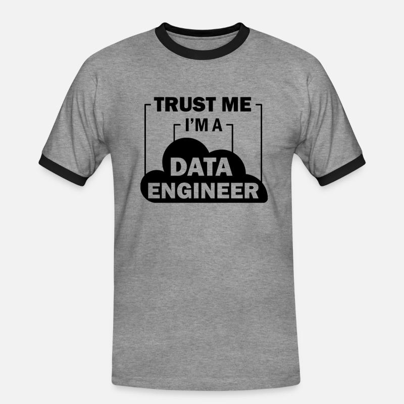 Data Engineer Data Science - Men's Ringer Shirt - heather grey/black