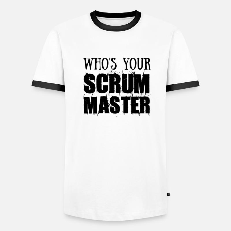 Scrum Master Wer ist dein Scrum Master? Männer Kontrast-T-Shirt