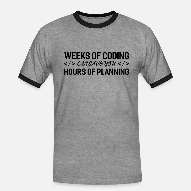Programmierer Wochen Von Coding - Männer Kontrast-T-Shirt - Grau meliert/Schwarz
