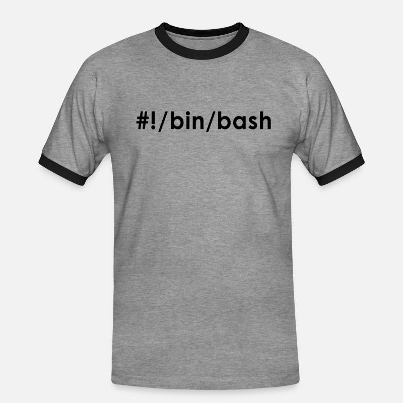 Programmer Admin Devops Linux Bash - Men's Ringer Shirt - heather grey/black
