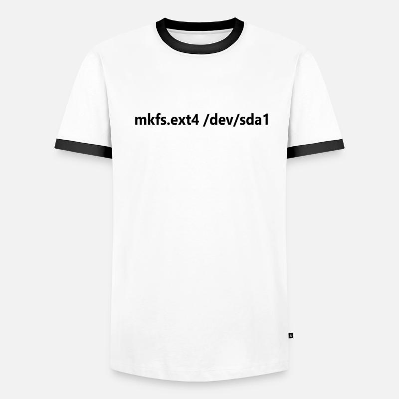 Funny Linux Command Format Hard Disk Linux Men's Ringer Shirt