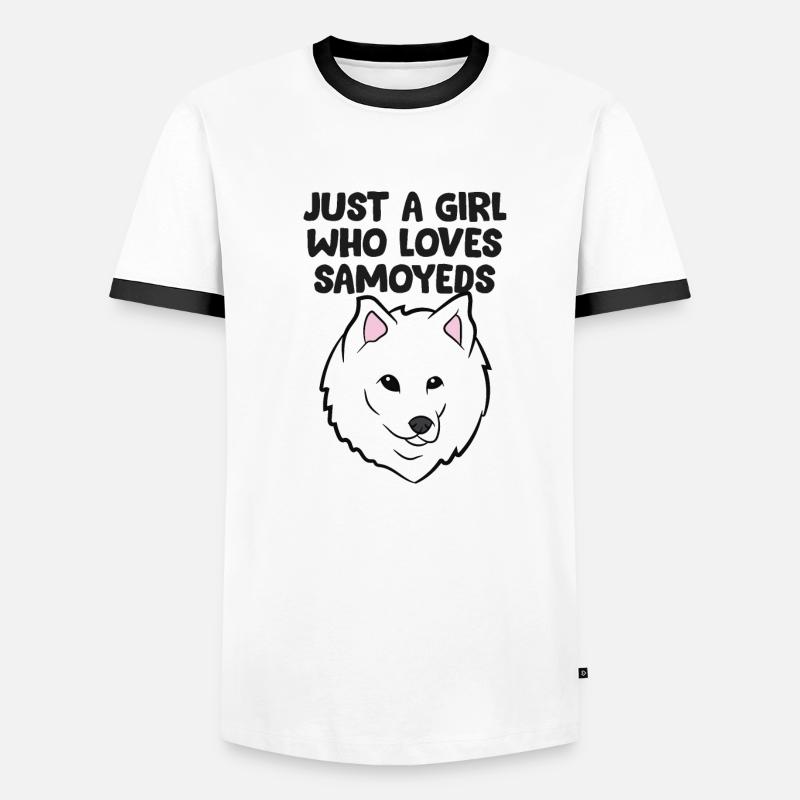 Samojeden-Mädchen Nur ein Mädchen, das Männer Kontrast-T-Shirt